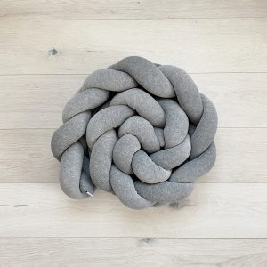 Braided crib bumper grey