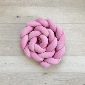 Braided crib bumper pink