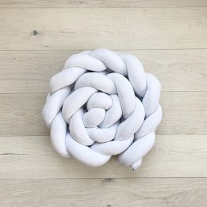 Braided crib bumper white