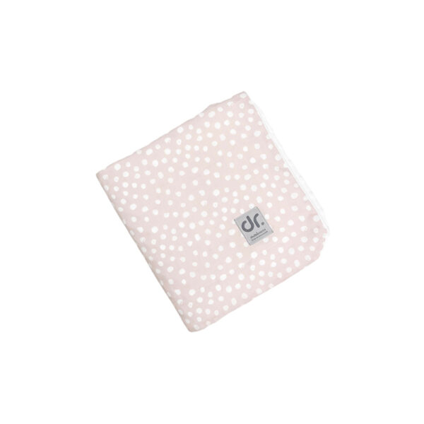 Dada&Rocco Light Minky Blanket - White dots on Pink