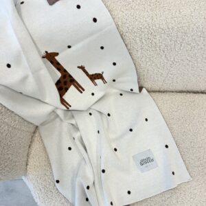 Dada&Rocco Knitted Cotton Blanket - Love Giraffe